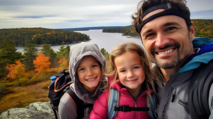Family enjoying outdoor adventures in New England