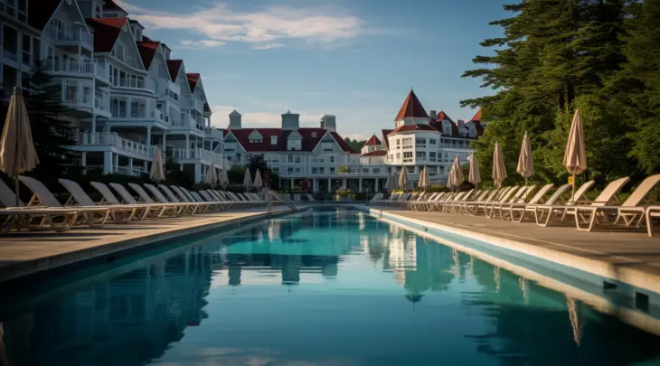 Pool at a luxury historic New England Resort