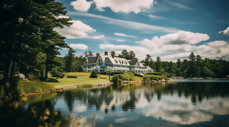 Historic New England resort in the woods