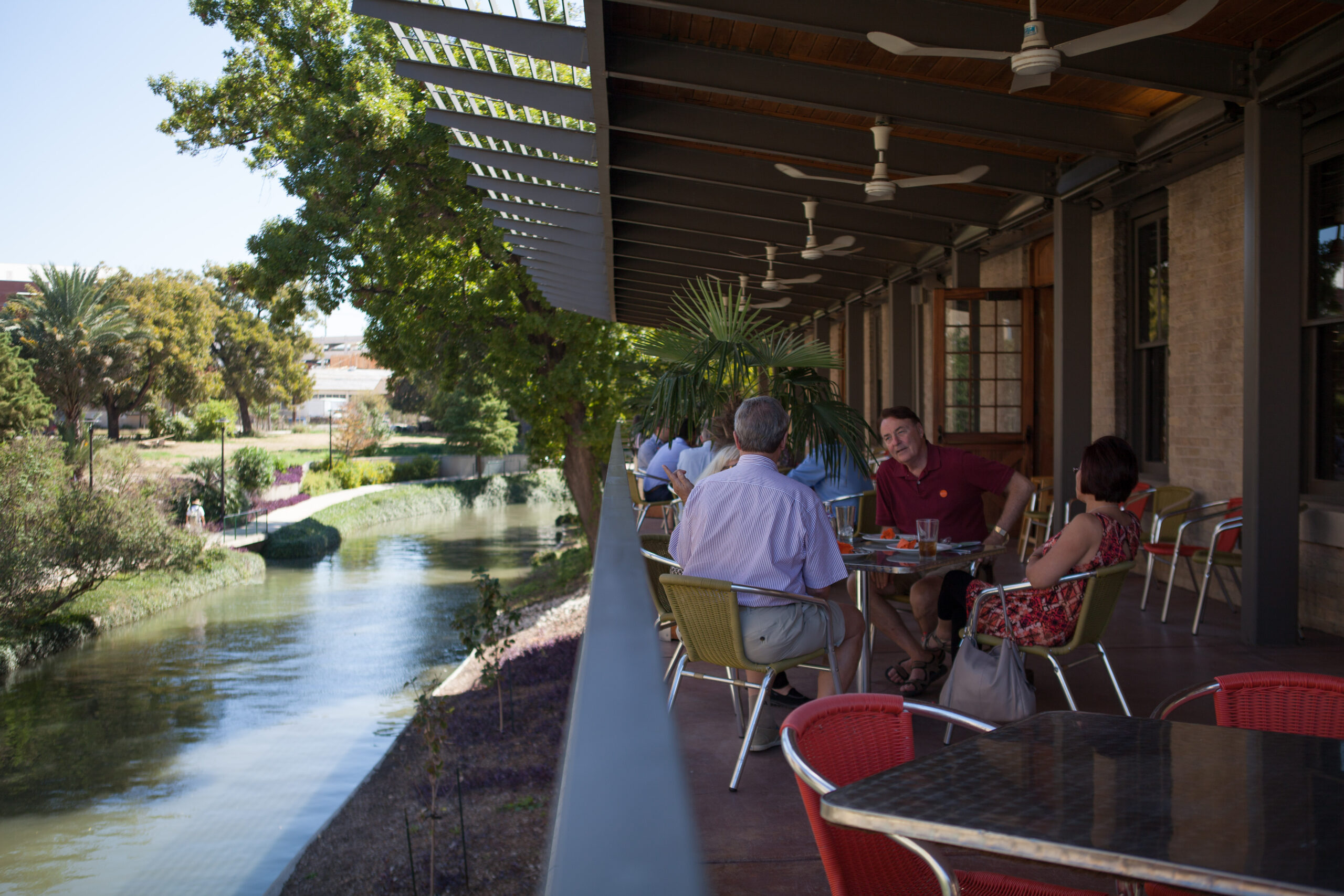Tre Trattoria at the Museum restaurant overlooking the San Antonio River. 